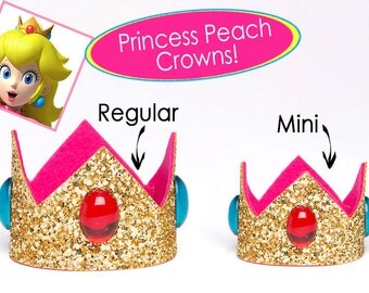 Princess Peach Crown Super Mario Bros Princess Peach Crown SINGLE Crown Cosplay Princess Peach 2 Sizes Available
