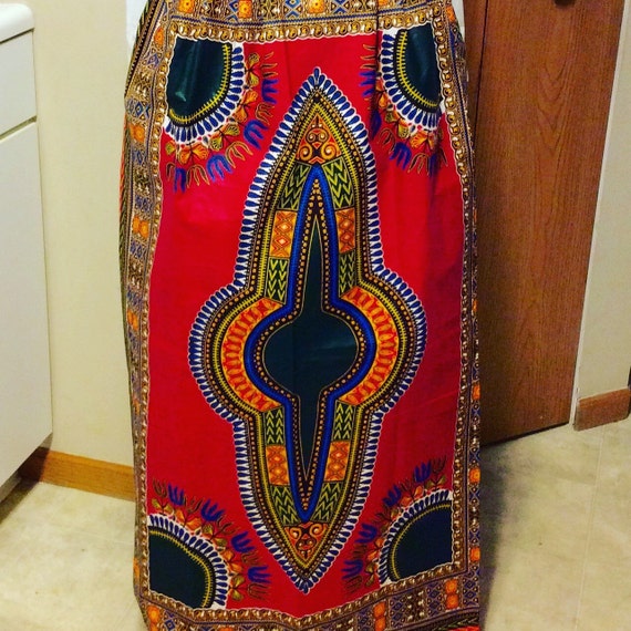 ANGELINA AFRICAN PRINT Dashiki Maxi Skirt Ankara African