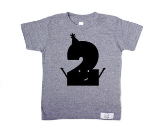 Second Birthday Shirt Grey * Two Year Old Birthday Shirt * 2nd Birthday Shirt * Hipster Kids Clothes * Trendy Kids Clothes * Birthday Boy