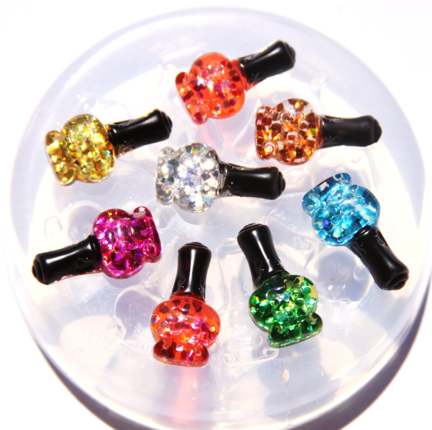 Clearsilicone Nail Polish Bottle flat back mold..Good for