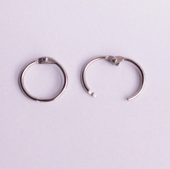 Silver hinged key rings book rings 24 mm various VE