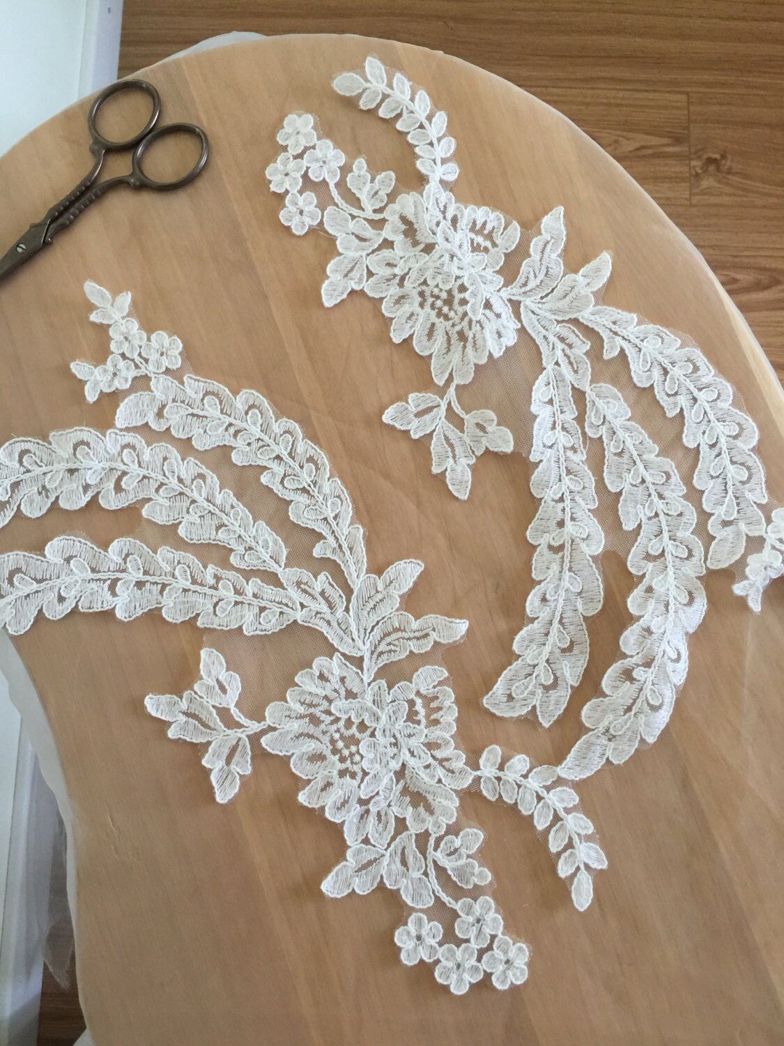 ivory lace applique