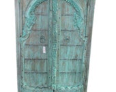 Antique Indian Cabinet Reclaimed Jodhpur Teal Patina Antique Armoire Furniture