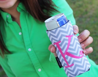 Personalized CAN CUDDLER ®& free KOOZIE ® with order-Select Can, Slim Can, Water Bottle, 8 oz, Beer Holder Size- Monogram Can Coolers
