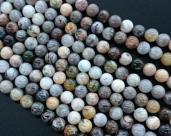 natural bamboo agate stone beads gray agate round loose gemstone beads for jewelry supplies 6mm 8mm 10mm 12mm strand