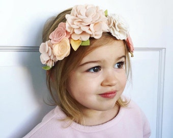 Felt flower crown, Neutral flower crown