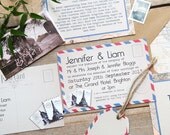 SAMPLE PACK Vintage Travel Wedding Invitations and Stationery