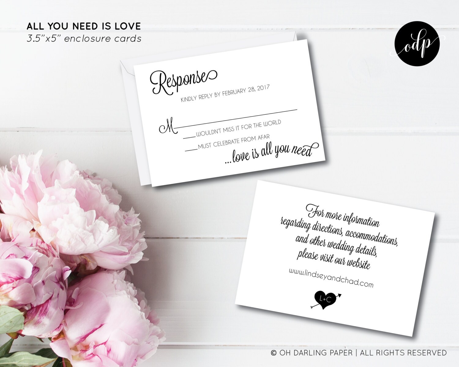 Printable Wedding Invitation. All You Need Is Love. Beatles