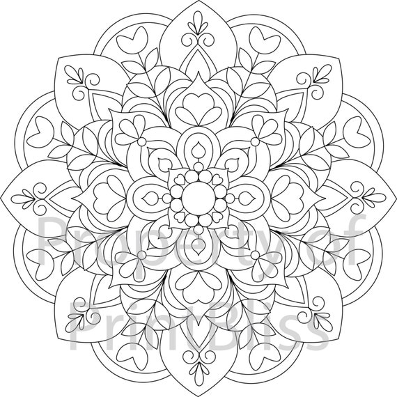19 Flower Mandala printable coloring page