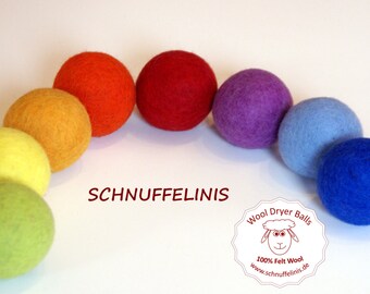 Rainbow felt balls, SET OF 8 Felted XXL felted wool balls, Natural Eco Friendly Baby Toy, Waldorf Toy, Rainbow, Wool, Waldorf, 100% Merino