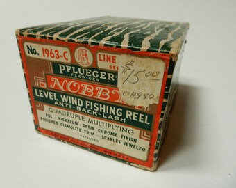 Pflueger No. 1963-C Level Wind Fishing Reel Fly Rod BOX