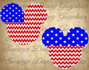 American Mickey svg, American flag mickey, mickey head, svg, silhouette, cricut, digital file, decal, htv, vinyl, fourth of July, patriotic