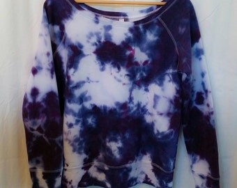 Tattered Long Sleeve Tie-Dye Sweatshirt - Pink