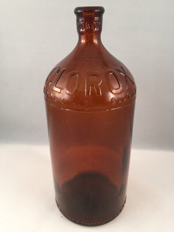 Antique Quart Size Brown Glass Clorox Bleach by TheFreckledBerry