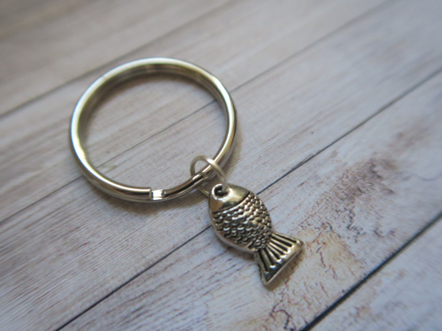 Fish keychain silver fish keychain aquatic keychain marine