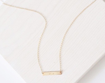The Lucy Necklace | 14k Gold Filled Bar Necklace | Personalized Jewelry