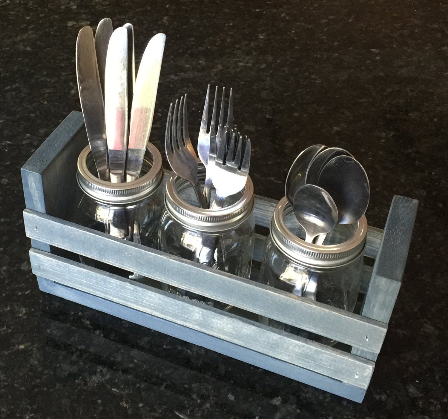 Modern Farmhouse Flatware Caddy Silverware by BackyardCedars