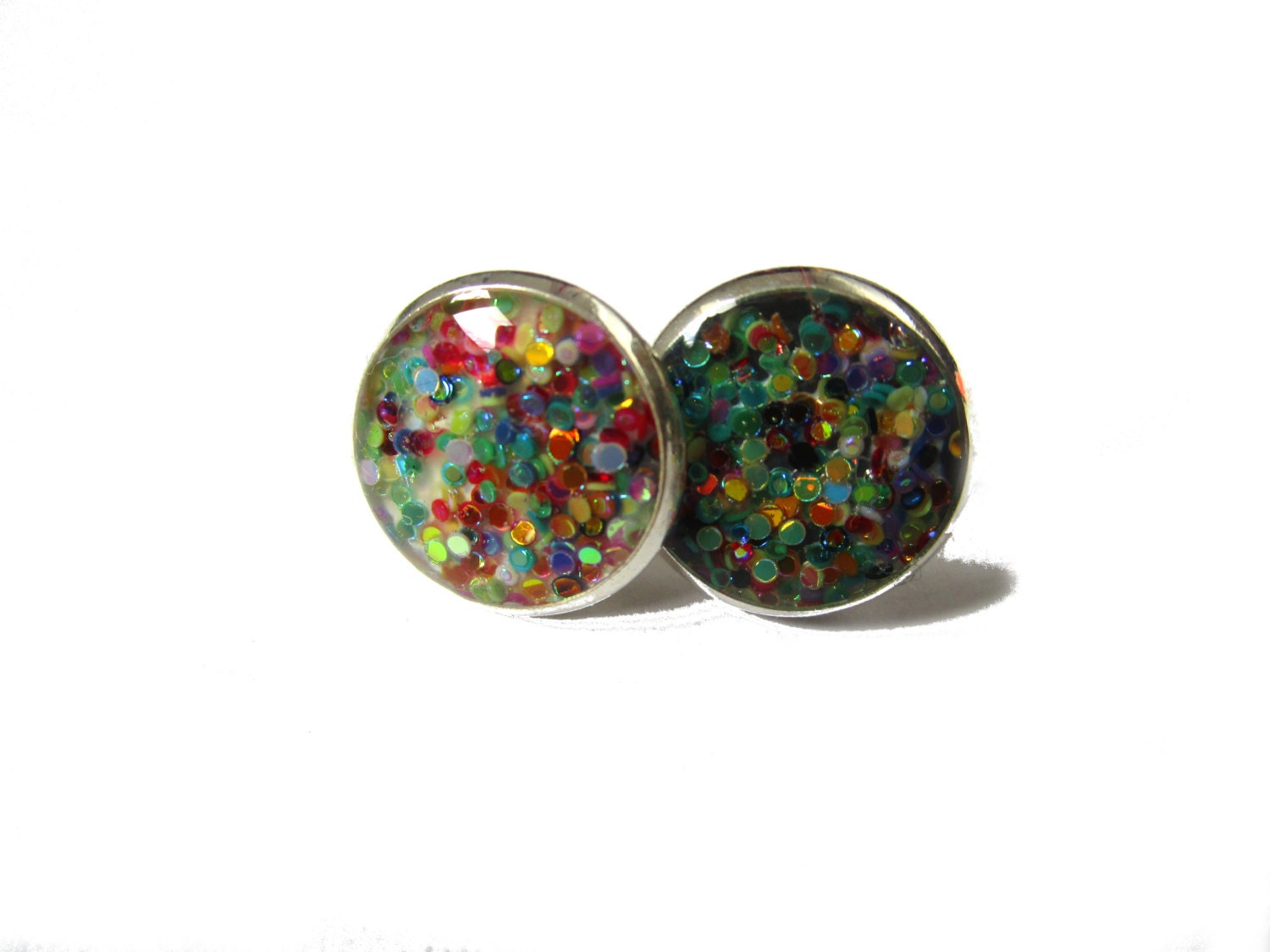 Glitter earrings glitter stud earrings rainbow glitter