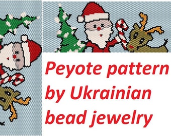 Even count original pattern beading supplies Peyote Pattern for bracelet PDF Pattern graphic design chart Christmas gift christmas pattern