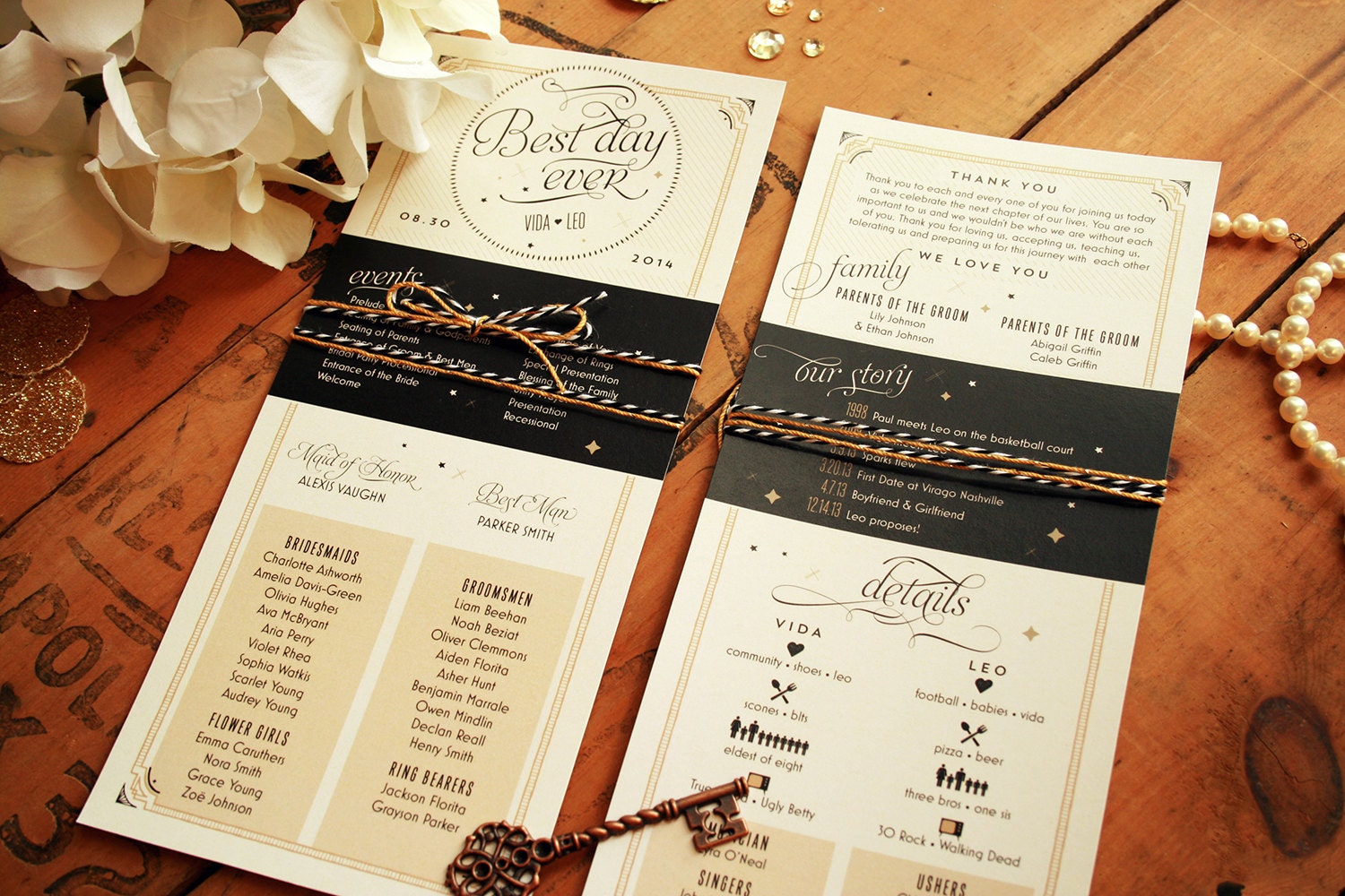 printed wedding program