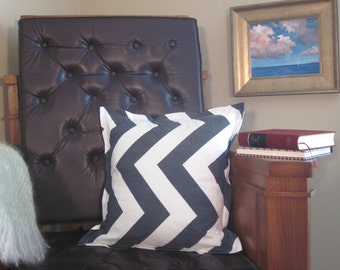 Decorator Throw Pillow Cover Dark Grey and White