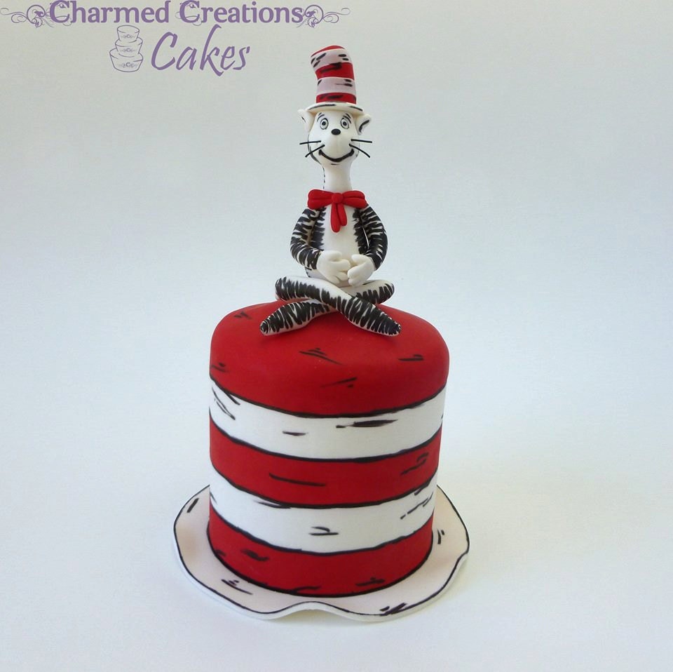 Cat in the Hat Cake Topper edible fondant icing