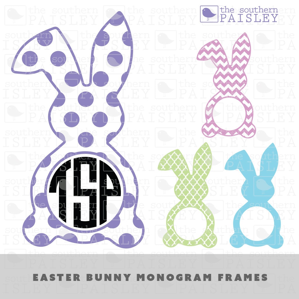 Download Easter Bunny Monogram Frames .svg/.eps/.dxf/.jpg/.pdf/.ai