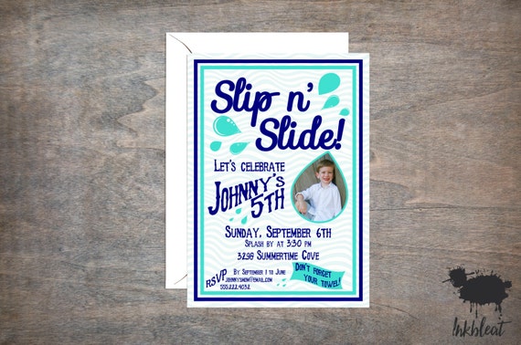 Slip N Slide Party Invitations 2
