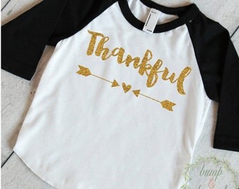 Kids Thanksgiving Shirt Toddler Girl Thanksgiving Outfit Thankful Shirt Thanksgiving Clothes for Kids Children's Thanksgiving Shirt 009