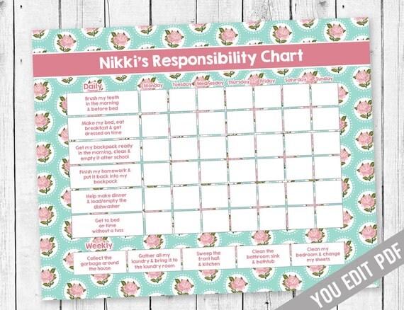 printable chore charts for teens