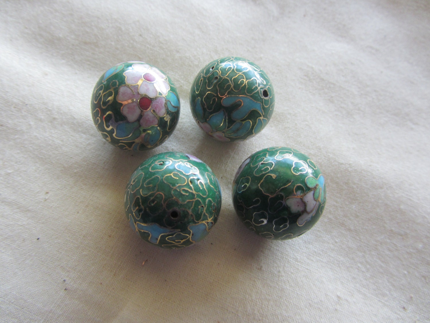 Vintage Cloisonne Beads 24mm