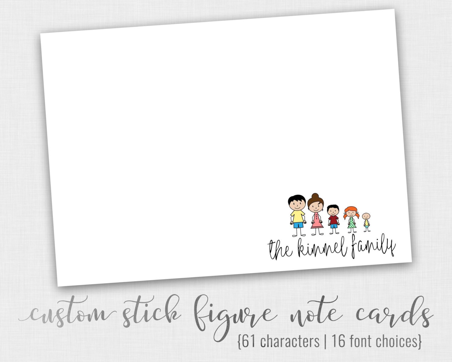 Personalized Family Note Cards Family Stationery Stick