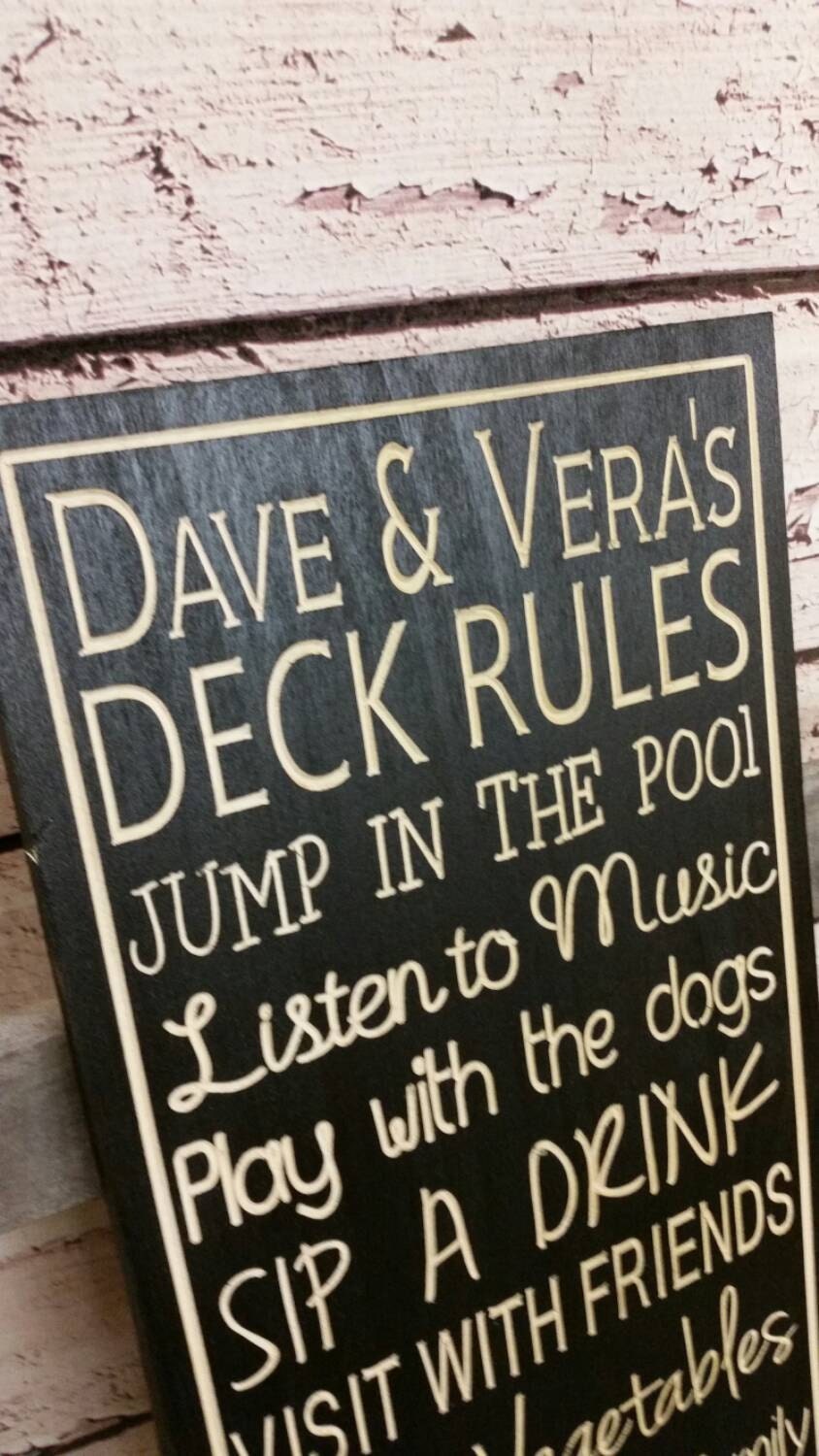 Deck Rules sign Patio Rules Sign Porch rules outdoor living