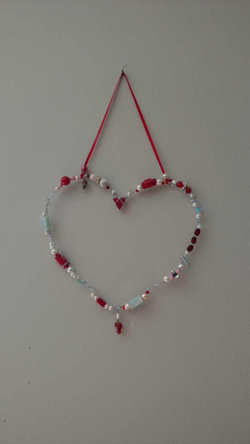 Beautiful Wall Hanging Heart Decoration made with Wire and