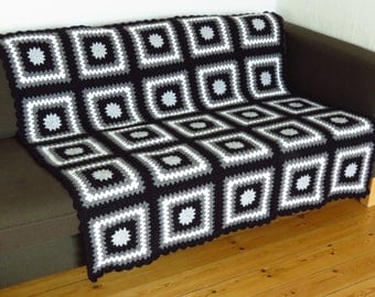 Black and Grey Blanket Grey Throw Blanket Black Blanket Black Throw Blanket Black Throw Grey Throw Grey Sofa Throw Grey Crochet Blanket