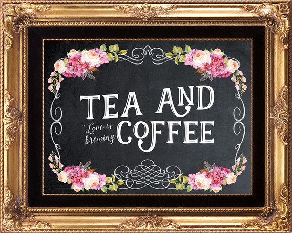 printable tea and coffee sign wedding tea coffee sign tea