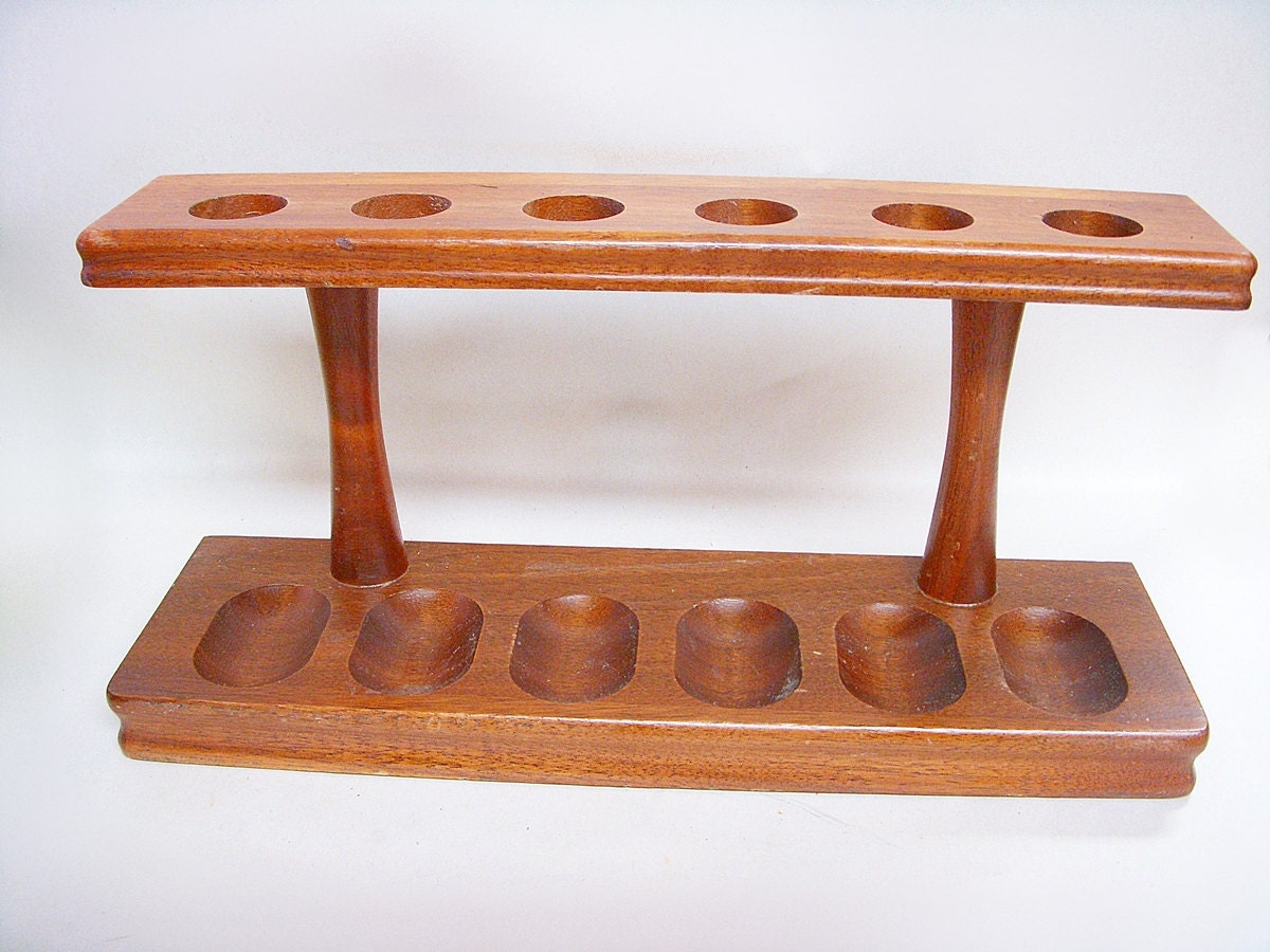 Decatur Industries WALNUT PIPE RACK Holds 6