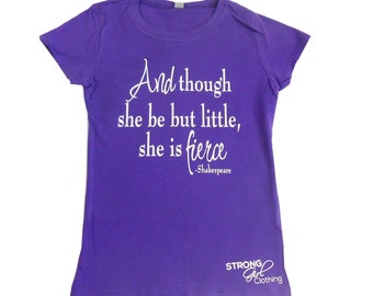 Though she be but little she is FIERCE Kids T-Shirt. Kids T-Shirt. Kids Motivational Shirt. Kids Sports Shirt. Girls Sports T-Shirt.