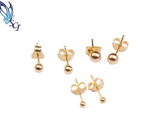 14k Gold Filled Ball Stud Earrings, 2mm Ball Stud Earrings, 3mm Ball Stud Earrings, 4mm Ball Stud Earrings, Dainty Gold Earrings, GFER102