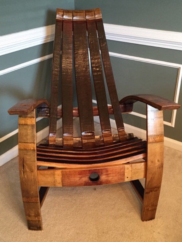 Red Wine Barrel Adirondack Rocking Chair Kit