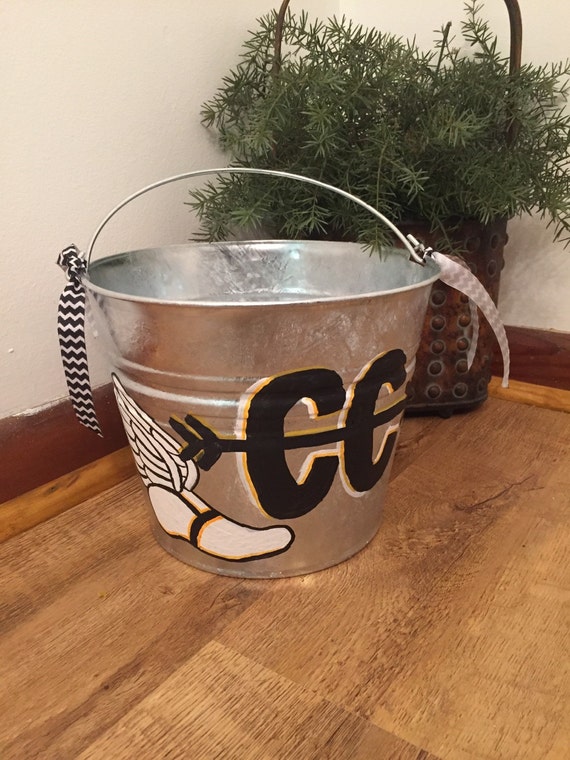 Hand Painted Personalized Galvanized Bucket by AddiBdesigns