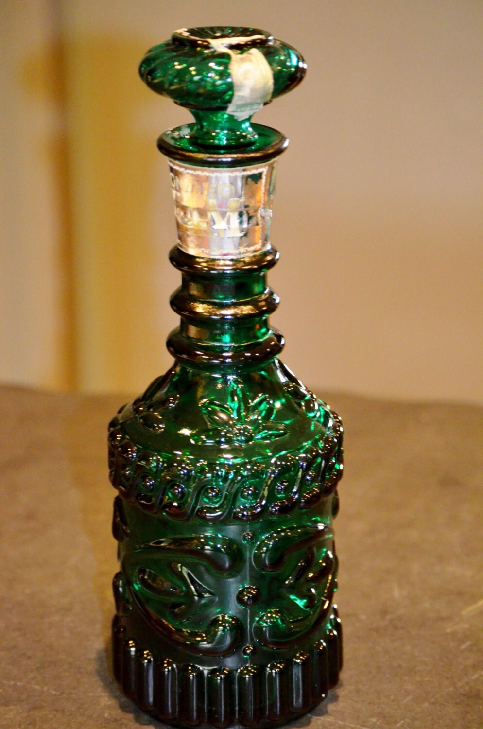 Vintage Bonded Jim Beam Whiskey Bottles Green