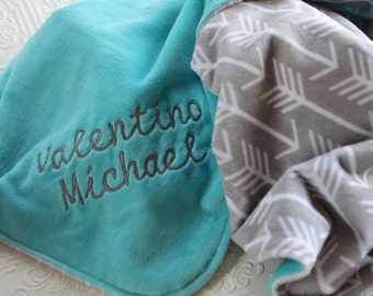 Baby Blankets, Personalized Baby Blanket with Name, Baby Blankets Personalized Name Baby Blanket Personalized, Arrows, Minky Baby Blanket