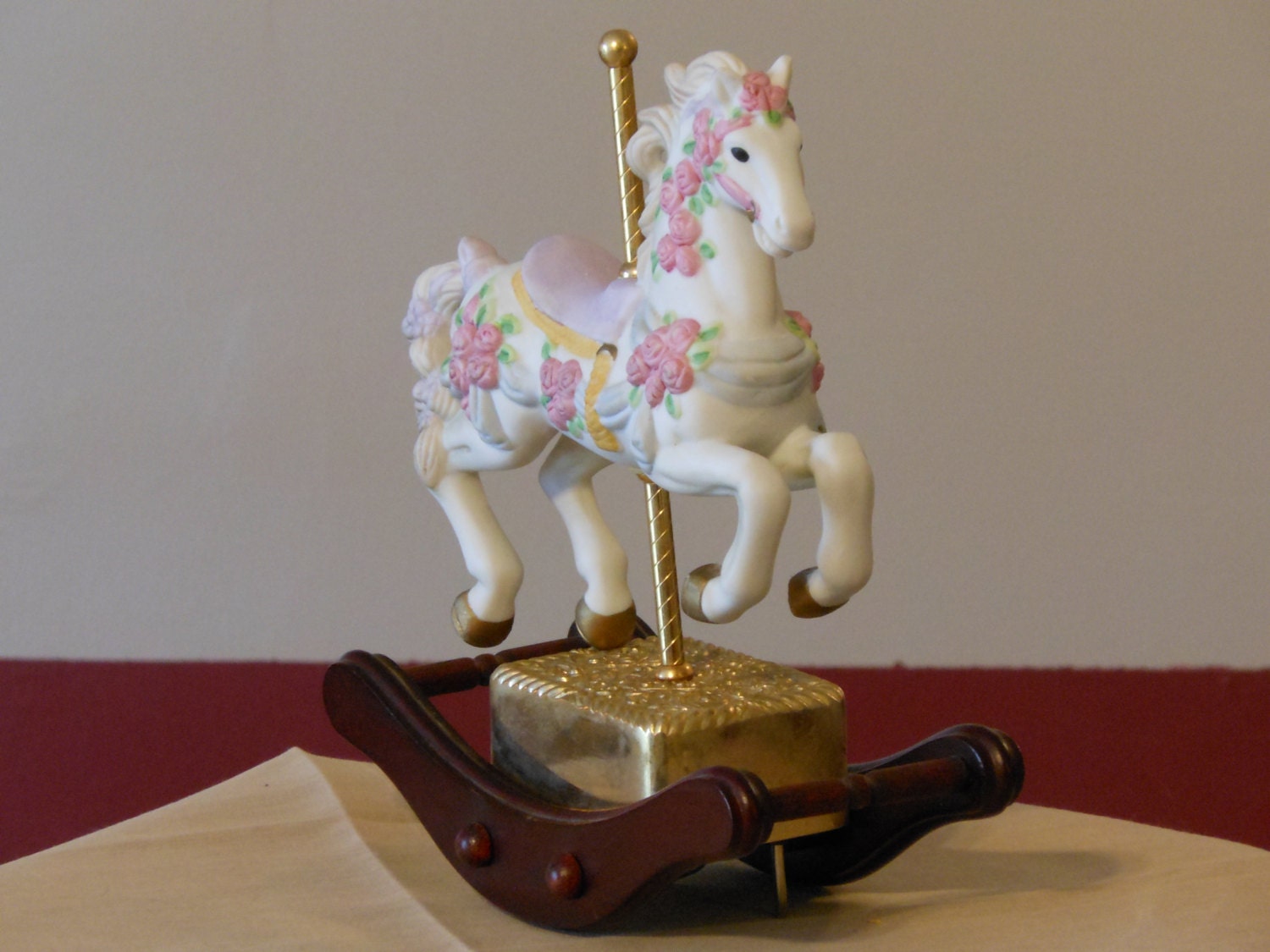 San Francisco Music Box Company Rocking Musical Carousel Horse