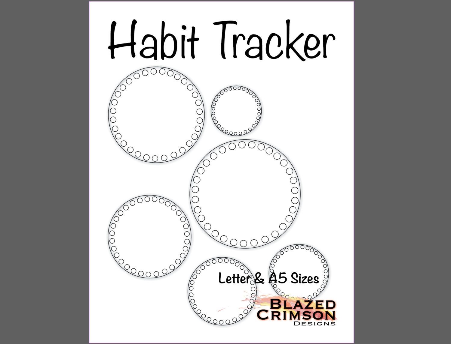 circle habit tracker bullet journal planner pages letter