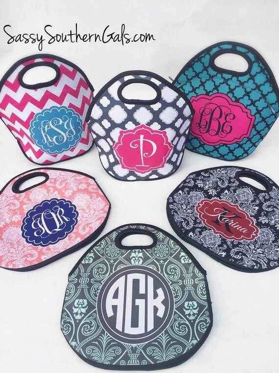 Monogrammed Lunch Bag Design Your Own Lunch by SassySouthernGals
