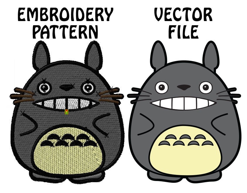 Totoro machine embroidery pattern and vector file my neighbor Totoro machine embroidery pattern and vector file my neighbor