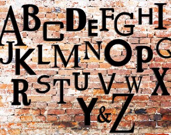 Wooden Alphabet - Nursery Decor Wooden Letters - Wall Hanging Letters - Letters for Nursery/ Playroom - Full Set of letters mixed fonts