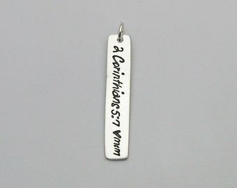 Handwriting Jewelry, Silver Bar Pendant Engraved with Handwriting, Personalized Silver Bar, Signature Silver Bar, Memorial Jewelry, Name
