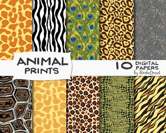 Safari Papers Animal Print Zoo Leather Papers Zebra Tiger